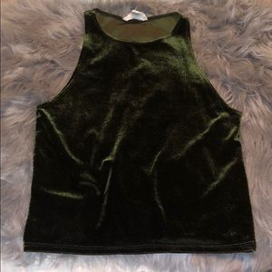 Velvet dark green crop top